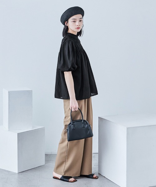Fashion Letter(ファッションレター)の「コットン パフスリーブブラウス(シャツ/ブラウス・レディース・ホワイト/ピンク/イエロー/ブラック・M)」の10枚目の写真