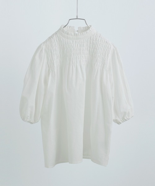 Malle/コットンパフスリーブジャケットブラウス レディース
