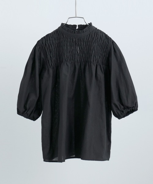 Fashion Letter(ファッションレター)の「コットン パフスリーブブラウス(シャツ/ブラウス・レディース・ホワイト/ピンク/イエロー/ブラック・M)」の20枚目の写真