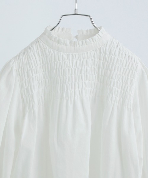 Fashion Letter(ファッションレター)の「コットン パフスリーブブラウス(シャツ/ブラウス・レディース・ホワイト/ピンク/イエロー/ブラック・M)」の6枚目の写真