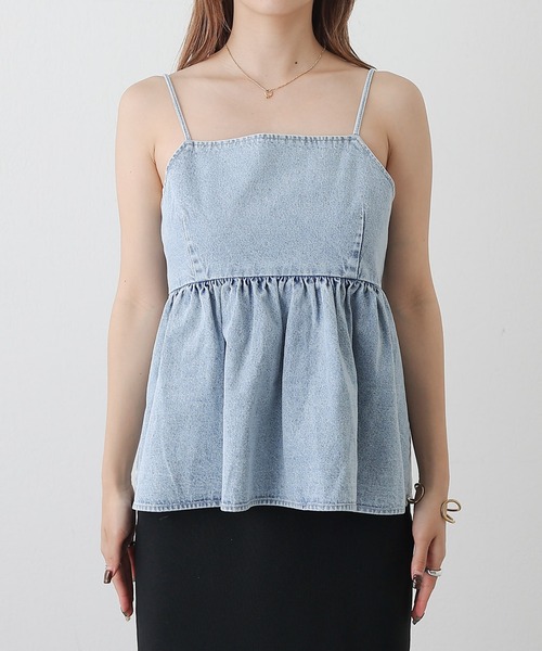 COLONY 2139（コロニートゥーワンスリーナイン）の「デニムキャミブラウス（キャミソール・レディース・ネイビー/ブルー・FREE）」の17枚目の写真
