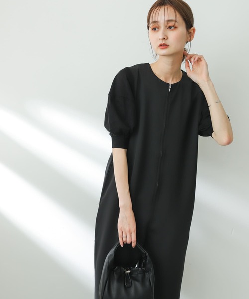 SENSE OF PLACE by URBAN RESEARCH（センスオブプレイスバイアーバンリサーチ）の「ボリュームスリーブオールインワン（サロペット/オーバーオール・レディース・ライトベージュ/ブルー/ブラック・SMALL/MEDIUM）」の10枚目の写真