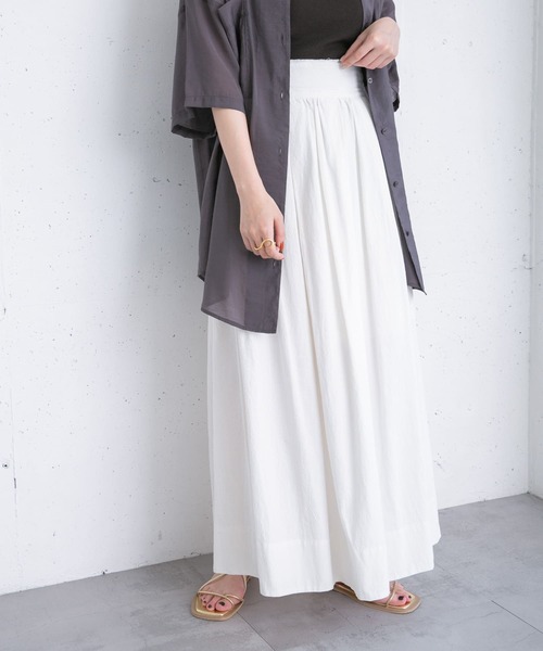 ギャザーボリュームスカート POPPY ベージュ セール】ギャザーボリュームフレアスカート（スカート）｜ECREL