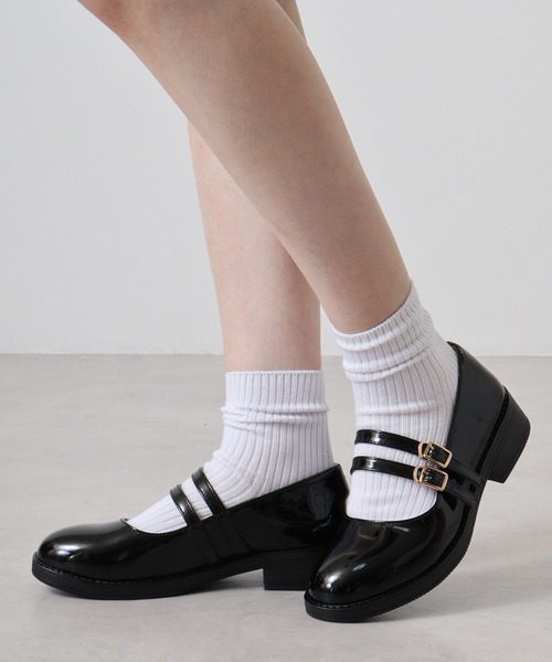 AAA+Feminine（サンエープラスフェミニン）の「AAA+Feminine ダブルストラップメリージェーンパンプス（パンプス・レディース・ブラック/ダークブラウン/ブラック系その他・39/41/40/44/35/38/42/43/37/36）」の6枚目の写真