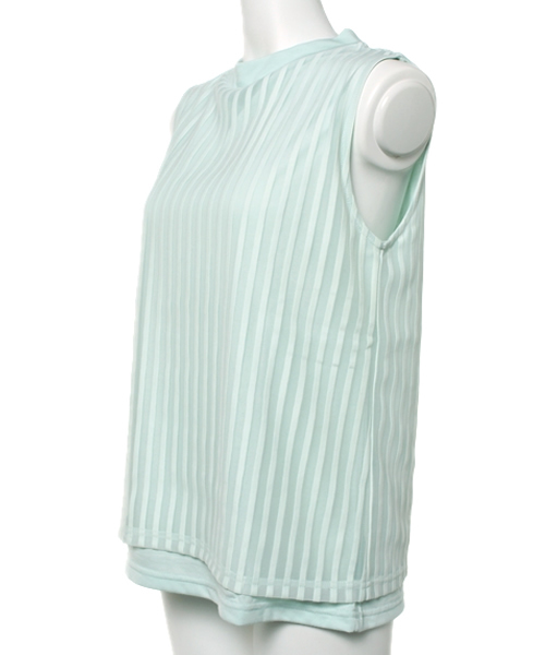 SENSE OF PLACE by URBAN RESEARCH（センスオブプレイスバイアーバンリサーチ）の「シアーストライププチハイタンク（タンクトップ・レディース・ホワイト/ブラック/ライトブルー・FREE）」の4枚目の写真