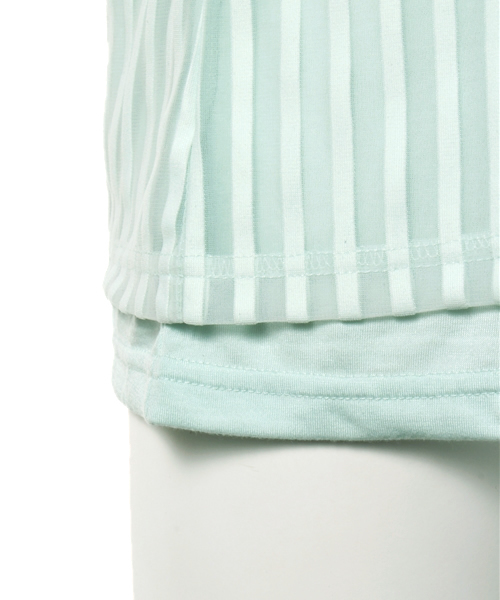 SENSE OF PLACE by URBAN RESEARCH（センスオブプレイスバイアーバンリサーチ）の「シアーストライププチハイタンク（タンクトップ・レディース・ホワイト/ブラック/ライトブルー・FREE）」の8枚目の写真