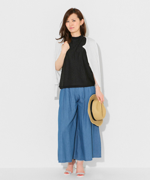 SENSE OF PLACE by URBAN RESEARCH（センスオブプレイスバイアーバンリサーチ）の「シアーストライププチハイタンク（タンクトップ・レディース・ホワイト/ブラック/ライトブルー・FREE）」の13枚目の写真