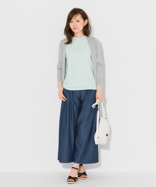 SENSE OF PLACE by URBAN RESEARCH（センスオブプレイスバイアーバンリサーチ）の「シアーストライププチハイタンク（タンクトップ・レディース・ホワイト/ブラック/ライトブルー・FREE）」の14枚目の写真