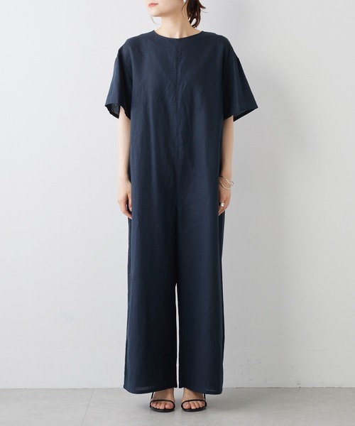 PUAL CE CIN(ピュアルセシン)の「コットンリネンコンビネゾン(サロペット/オーバーオール・レディース・ベージュ/ネイビー・FREE)」の10枚目の写真