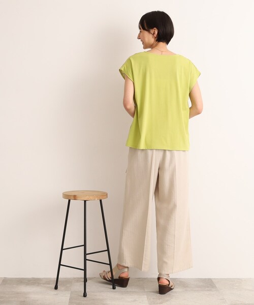 DRESKIP(ドレスキップ)の「◆カラーで着映える 刺繍レース ウエストギャザートップス(Tシャツ/カットソー・レディース・オレンジ/ブルー/オフホワイト/黄緑系/ブラック・02/03/04)」の12枚目の写真