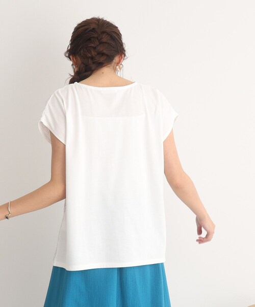 DRESKIP(ドレスキップ)の「◆カラーで着映える 刺繍レース ウエストギャザートップス(Tシャツ/カットソー・レディース・オレンジ/ブルー/オフホワイト/黄緑系/ブラック・02/03/04)」の18枚目の写真