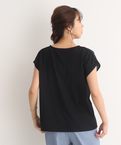 DRESKIP(ドレスキップ)の「◆カラーで着映える 刺繍レース ウエストギャザートップス(Tシャツ/カットソー・レディース・オレンジ/ブルー/オフホワイト/黄緑系/ブラック・02/03/04)」の8枚目の写真