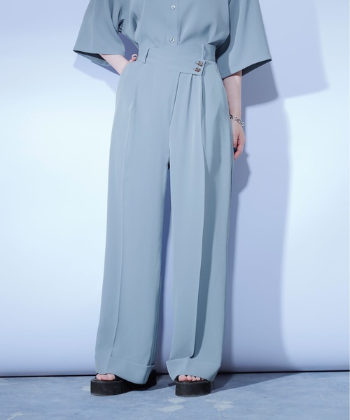 Ellno Loset（エルノロゼット）の「ウエストアシメトロミパンツ/セットアップ対応（その他パンツ・メンズ・ブラック/パープル/ブルー・LARGE/MEDIUM/SMALL）」の13枚目の写真