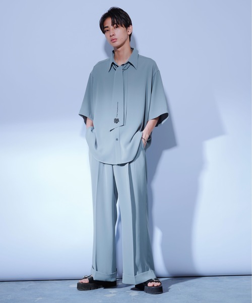 Ellno Loset（エルノロゼット）の「ウエストアシメトロミパンツ/セットアップ対応（その他パンツ・メンズ・ブラック/パープル/ブルー・LARGE/MEDIUM/SMALL）」の17枚目の写真