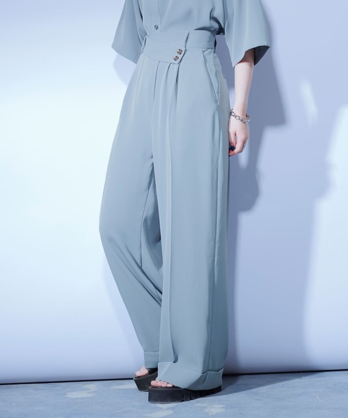 Ellno Loset（エルノロゼット）の「ウエストアシメトロミパンツ/セットアップ対応（その他パンツ・メンズ・ブラック/パープル/ブルー・LARGE/MEDIUM/SMALL）」の14枚目の写真