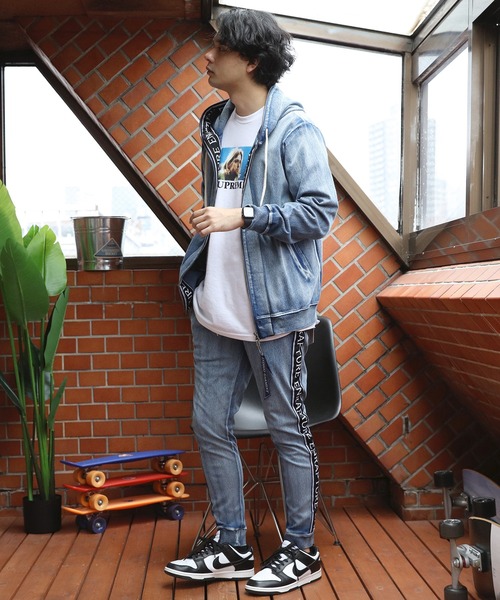 8(eight)(エイト)の「ロゴテープジョガーパンツ(デニムパンツ・メンズ・ブルー/ネイビー・MEDIUM/LARGE/X-LARGE)」の9枚目の写真