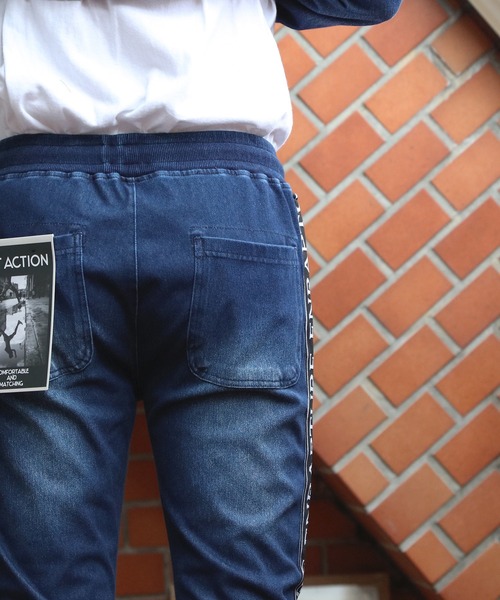 8(eight)(エイト)の「ロゴテープジョガーパンツ(デニムパンツ・メンズ・ブルー/ネイビー・MEDIUM/LARGE/X-LARGE)」の15枚目の写真
