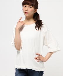 Ray BEAMS | Ray BEAMS / フリンジ トリム Tシャツ(Tシャツ/カットソー)
