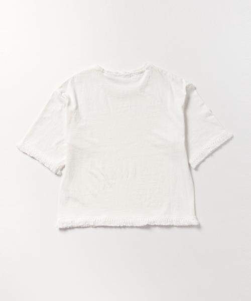 Ray BEAMS（レイビームス）の「Ray BEAMS / フリンジ トリム Tシャツ（Tシャツ/カットソー・レディース・オフホワイト/ピンク/オリーブ・ONE SIZE）」の7枚目の写真