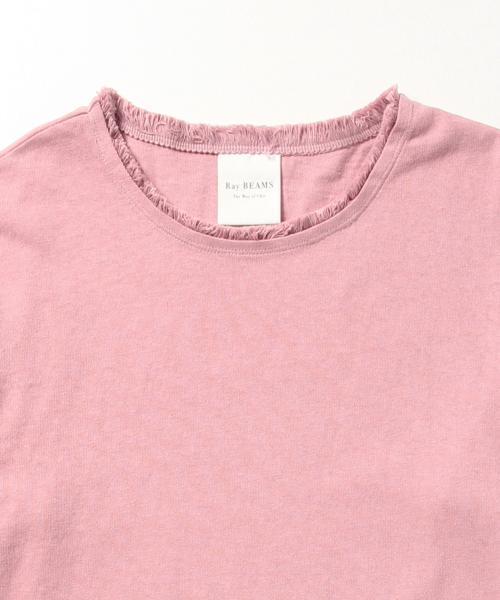 Ray BEAMS（レイビームス）の「Ray BEAMS / フリンジ トリム Tシャツ（Tシャツ/カットソー・レディース・オフホワイト/ピンク/オリーブ・ONE SIZE）」の8枚目の写真