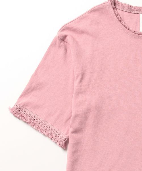 Ray BEAMS（レイビームス）の「Ray BEAMS / フリンジ トリム Tシャツ（Tシャツ/カットソー・レディース・オフホワイト/ピンク/オリーブ・ONE SIZE）」の9枚目の写真