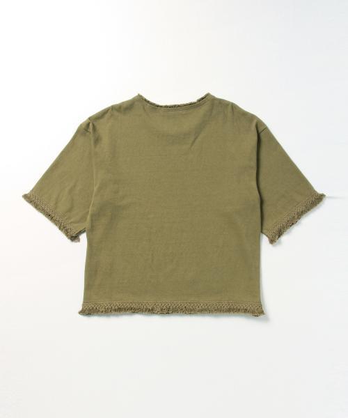 Ray BEAMS（レイビームス）の「Ray BEAMS / フリンジ トリム Tシャツ（Tシャツ/カットソー・レディース・オフホワイト/ピンク/オリーブ・ONE SIZE）」の6枚目の写真