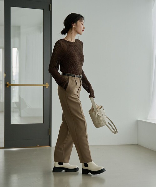 coen（コーエン）の「トラックソールサイドゴアブーツ（ブーツ・レディース・ブラック/ナチュラル・23cm/23.5cm/24.5cm/25cm）」の15枚目の写真