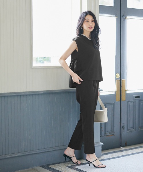 coca（coca）（コカ）の「セットアップ対応バックフリルブラウス（シャツ/ブラウス・レディース・ネイビー/ブラック・M/L）」の3枚目の写真