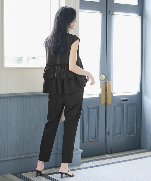 coca（coca）（コカ）の「セットアップ対応バックフリルブラウス（シャツ/ブラウス・レディース・ネイビー/ブラック・M/L）」の5枚目の写真