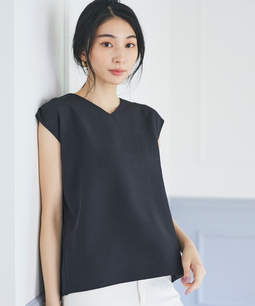 coca（coca）（コカ）の「セットアップ対応バックフリルブラウス（シャツ/ブラウス・レディース・ネイビー/ブラック・M/L）」の11枚目の写真