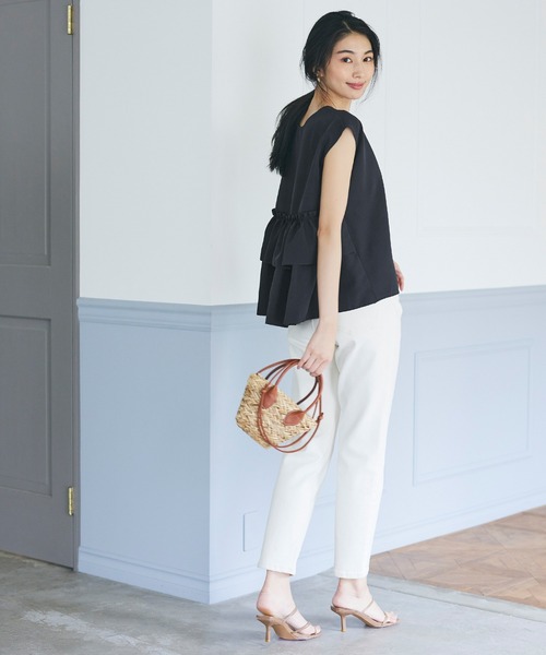 coca（coca）（コカ）の「セットアップ対応バックフリルブラウス（シャツ/ブラウス・レディース・ネイビー/ブラック・M/L）」の12枚目の写真