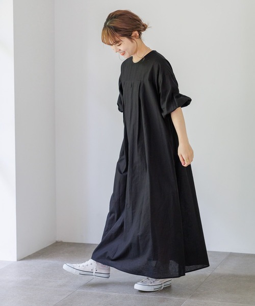 studio CLIP（スタディオクリップ）の「【低身長スタッフ企画/WEB限定】コットンリネンボリュームワンピース（ワンピース・レディース・ブラック/グリーン/ピンク・FREE）」の17枚目の写真