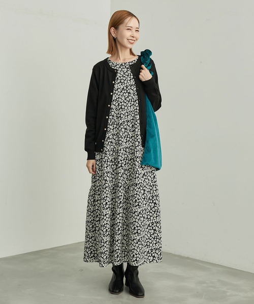 ROPE' PICNIC（ロペピクニック）の「BIO GRACEベーシックニットカーディガン（カーディガン/ボレロ・レディース・ブラック/キナリ/ターコイズブルー/レッド/マスタード・38）」の14枚目の写真