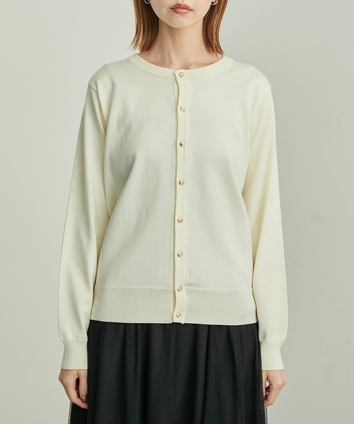 ROPE' PICNIC（ロペピクニック）の「BIO GRACEベーシックニットカーディガン（カーディガン/ボレロ・レディース・ブラック/キナリ/ターコイズブルー/レッド/マスタード・38）」の16枚目の写真