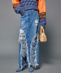 MAISON SPECIAL(]XyV)High Damage Denim Skirt/nC_[WfjXJ[gyMAISON SPECIAL/]XyVz(fjXJ[g)