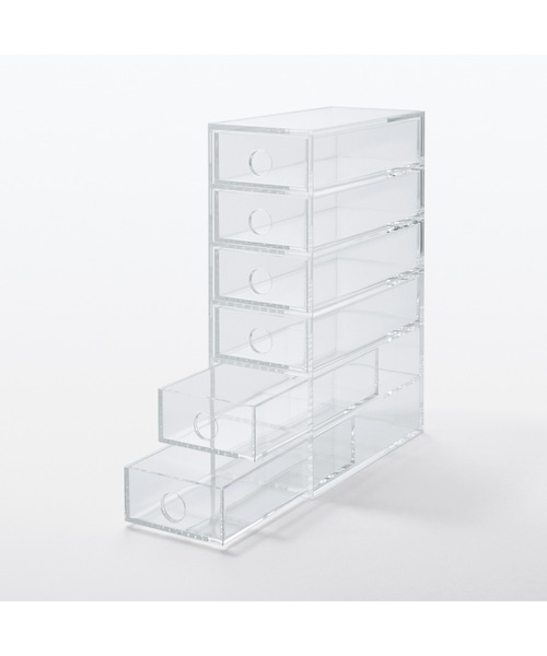 アクリル小物収納・6段 約幅8．7×奥行17×高さ25．2cm