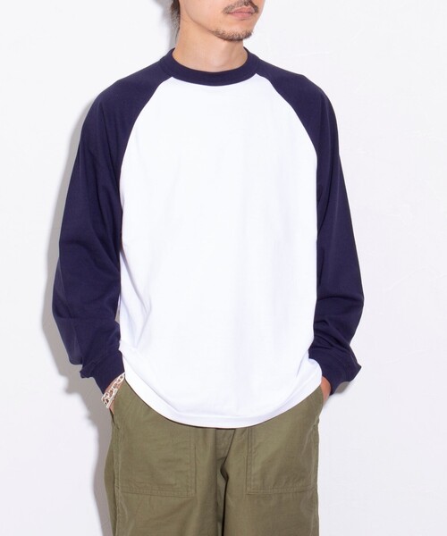 GLOSTER（グロスター）の「【限定展開】【GLOSTER/グロスター】ルーズ ラグランスリーブ ロンT ベーシック（Tシャツ/カットソー・メンズ・ホワイト系その他/ホワイト系その他2/ホワイト系その他3・M/L/XL）」の2枚目の写真