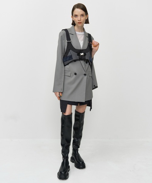 CITY TOKYO（シティトウキョウ）の「【異素材MIX】【撥水・防水機能】メッシュコンビネーションハーネスビスチェ（ベスト・レディース・ベージュ/グレー・FREE）」の5枚目の写真