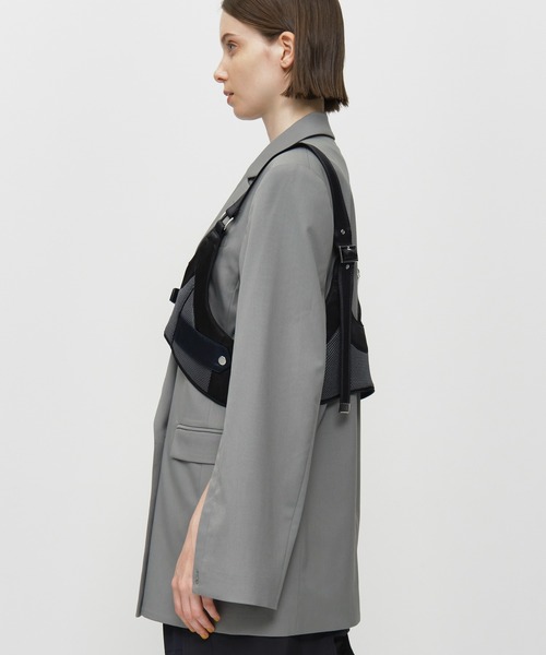 CITY TOKYO（シティトウキョウ）の「【異素材MIX】【撥水・防水機能】メッシュコンビネーションハーネスビスチェ（ベスト・レディース・ベージュ/グレー・FREE）」の8枚目の写真