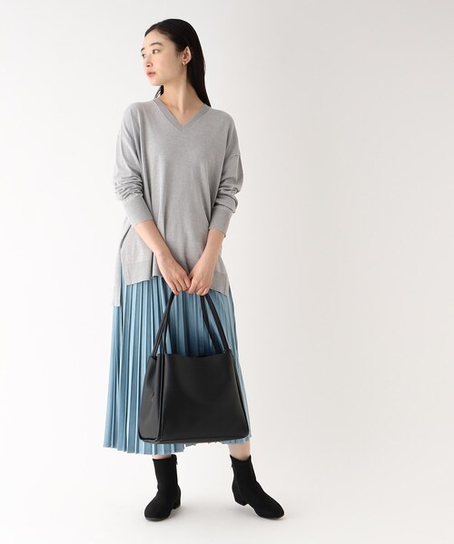 OPAQUE.CLIP（オペークドットクリップ）の「◆【軽量】フェイクレザー3層トートバッグ（トートバッグ・レディース・ライトグレー/ブラック/ベージュ/チャコールグレー・00）」の12枚目の写真