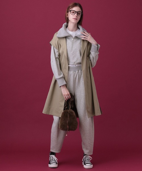 saloon（サルーン）の「SALOON(サルーン)/グロスツイルトレンチジレベスト（ベスト・レディース・ベージュ/ブラック・FREE）」の20枚目の写真