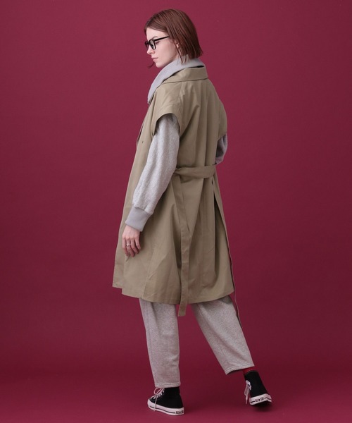 saloon（サルーン）の「SALOON(サルーン)/グロスツイルトレンチジレベスト（ベスト・レディース・ベージュ/ブラック・FREE）」の21枚目の写真
