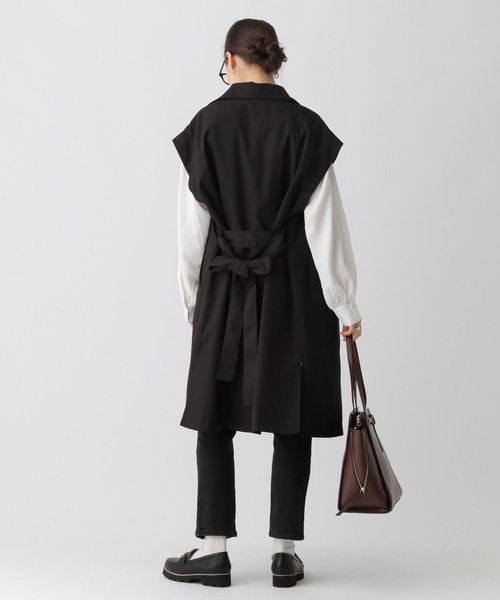 saloon（サルーン）の「SALOON(サルーン)/グロスツイルトレンチジレベスト（ベスト・レディース・ベージュ/ブラック・FREE）」の17枚目の写真