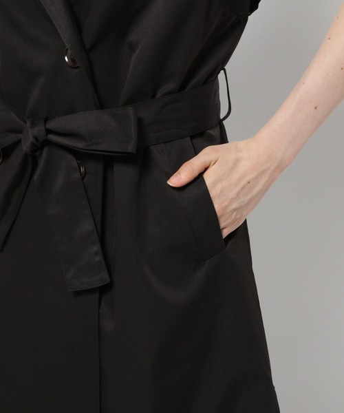 saloon（サルーン）の「SALOON(サルーン)/グロスツイルトレンチジレベスト（ベスト・レディース・ベージュ/ブラック・FREE）」の6枚目の写真