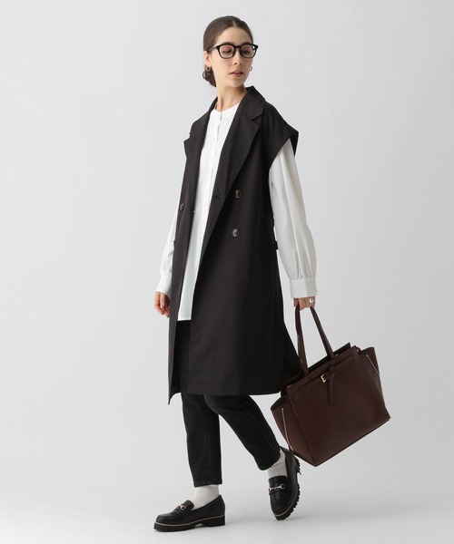 saloon（サルーン）の「SALOON(サルーン)/グロスツイルトレンチジレベスト（ベスト・レディース・ベージュ/ブラック・FREE）」の22枚目の写真