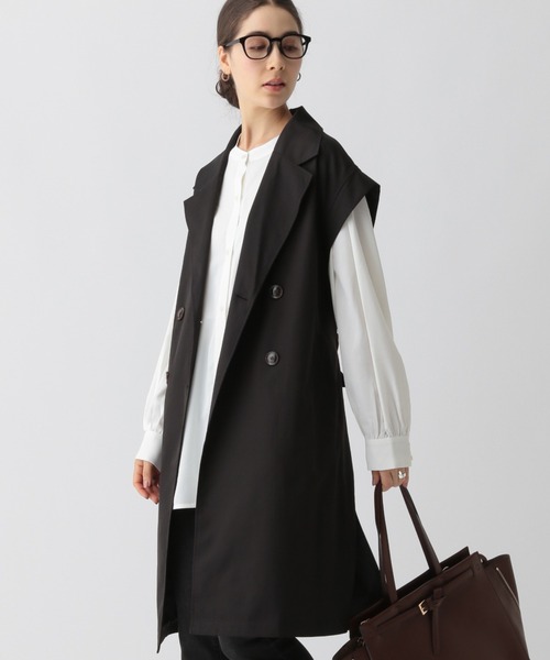 saloon（サルーン）の「SALOON(サルーン)/グロスツイルトレンチジレベスト（ベスト・レディース・ベージュ/ブラック・FREE）」の15枚目の写真