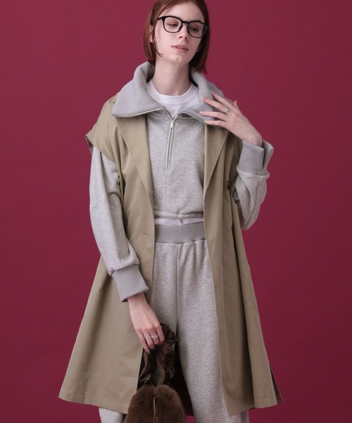 saloon（サルーン）の「SALOON(サルーン)/グロスツイルトレンチジレベスト（ベスト・レディース・ベージュ/ブラック・FREE）」の11枚目の写真