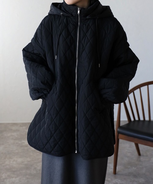 セール】【袖部分取り外し可能】キルティング2WAYブルゾン/パディング