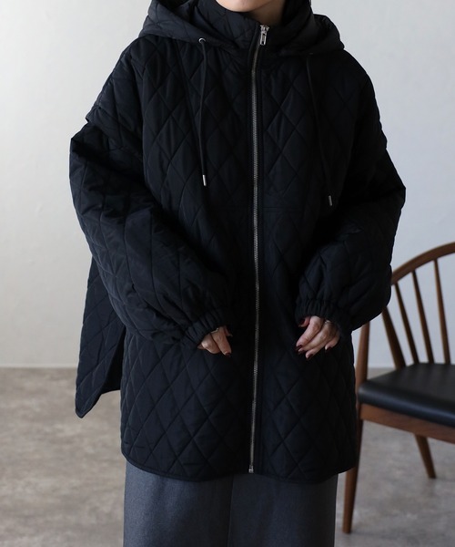 ap retro（アプレトロ）の「【袖部分取り外し可能】キルティング2WAYブルゾン/パディングブルゾン（ダウンジャケット/コート・レディース・アイボリー/ブラック/カーキ・FREE）」の13枚目の写真