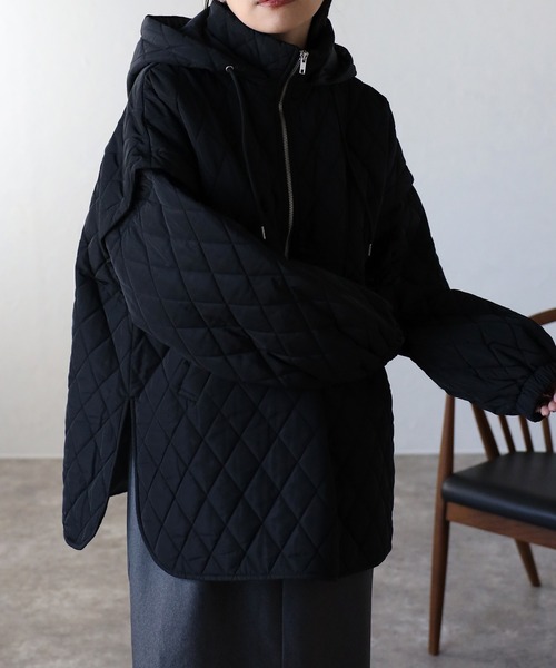 ap retro（アプレトロ）の「【袖部分取り外し可能】キルティング2WAYブルゾン/パディングブルゾン（ダウンジャケット/コート・レディース・アイボリー/ブラック/カーキ・FREE）」の14枚目の写真
